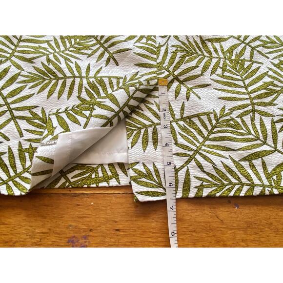 ANN TAYLOR Petite Green/White Fauna Cotton Pencil Skirt sz 10P - Picture 10 of 10